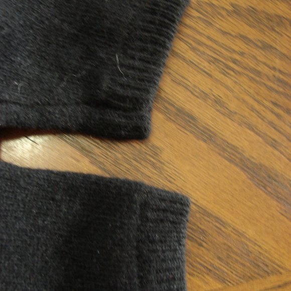 Liz Wear Black Sequin Cardigan 50s look Retro sweater button front Lg L/S wool - Picture 6 of 16